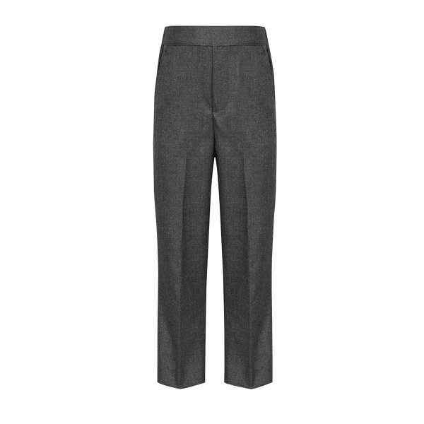 Grey Slim Fit Pull Up  Boys Trousers