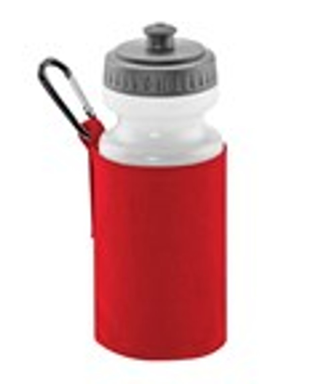 Red Bottle Holder and Bottle 500ml. Clips on to your child's school bag