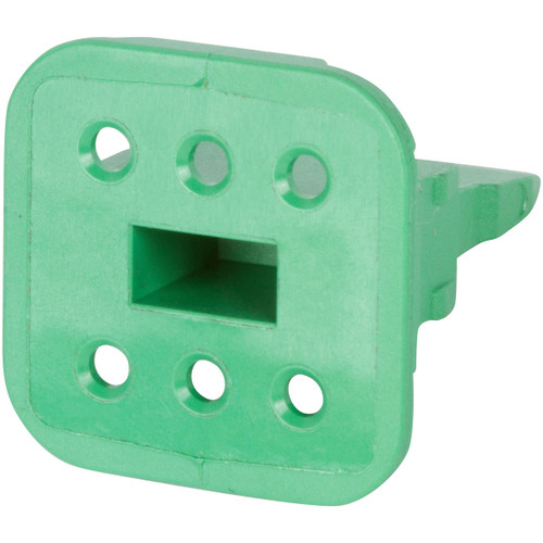 W6S-P012 - DEUTSCH DT 6 Way Green Plug Wedgelock for Enhanced Seal Connectors