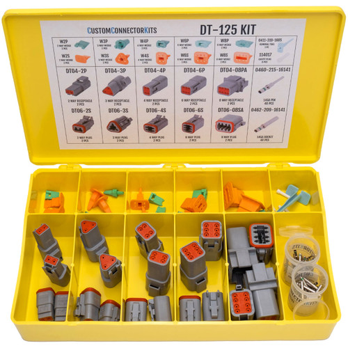 DT-125 - DEUTSCH DT 125 Piece 2-8 Way Gray Electrical Connector Kit with Solid Contacts