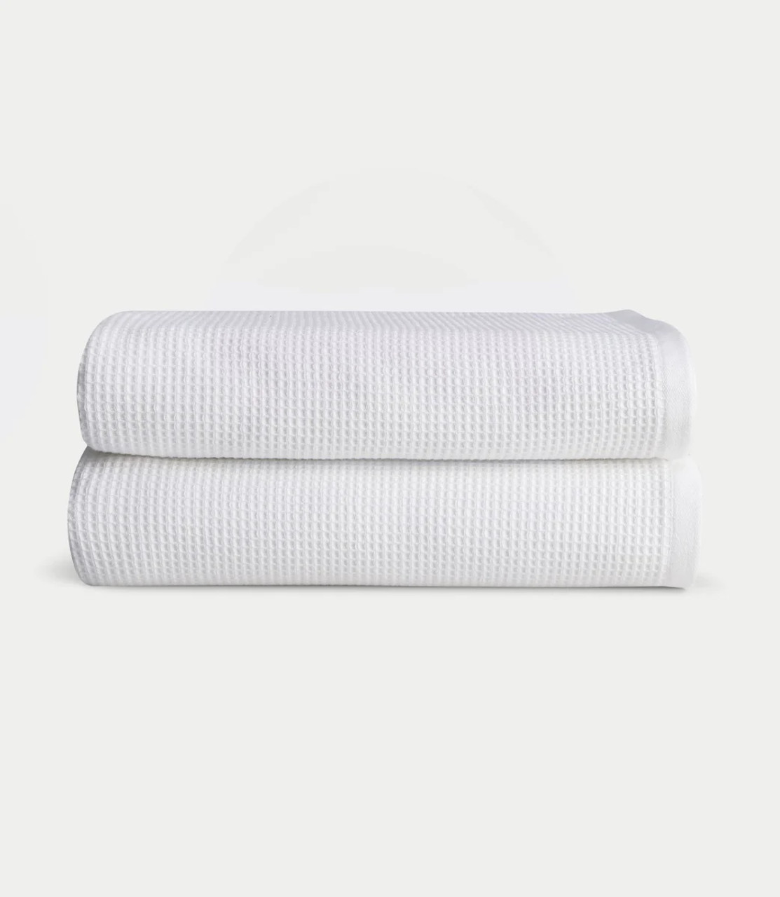 Cozy Earth White Ribbed Bath Towel