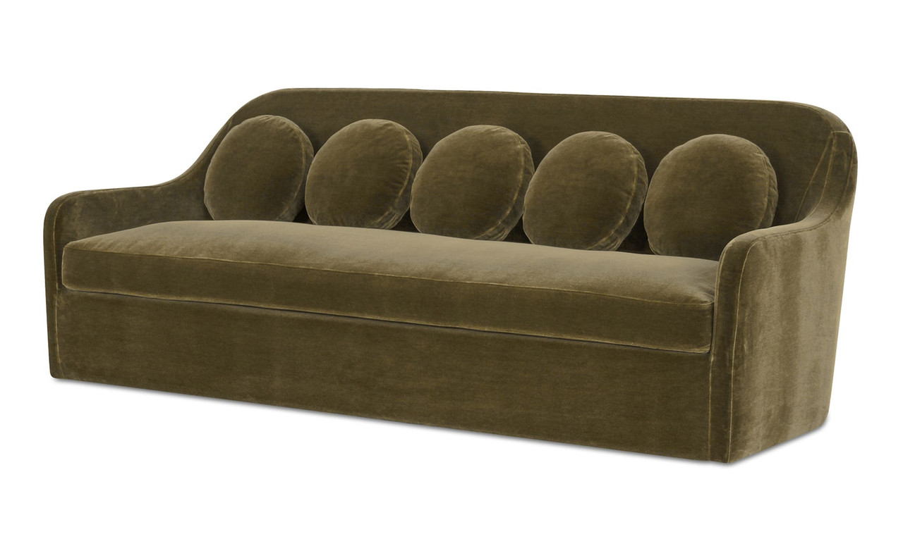 Rialto Sofa Dark Green Faux Mohair - Demarchelier & Co.