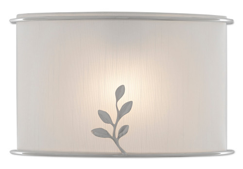 Driscoll Nickel Wall Sconce, White Shade