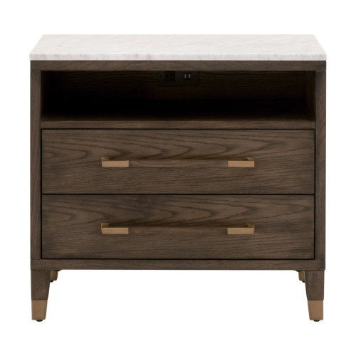 Cambria 2-Drawer Nightstand - Dutch Brown Oak