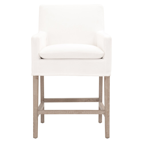 Drake Slipcover Counter Stool - LiveSmart Peyton Pearl Natural Gray