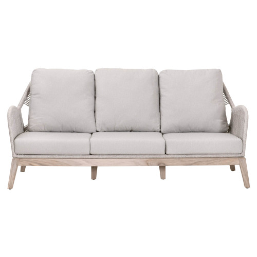 Loom Outdoor 79in Sofa - Taupe and White-Gray Teak