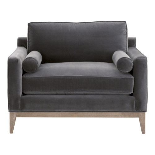 Parker 86 Post Modern Sofa Chair - Dark Dove Velvet
