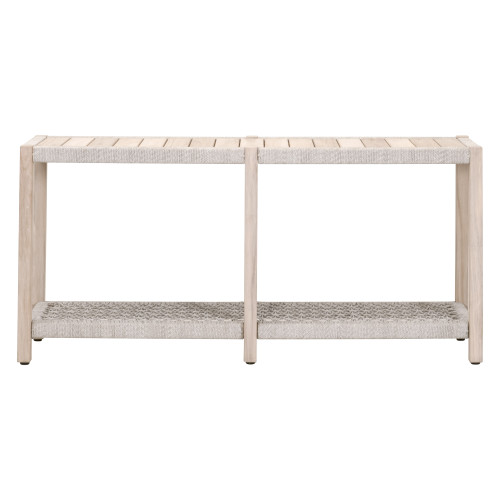 Wrap Outdoor Console Table - Taupe and White-Gray Teak