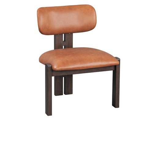 53004815 - Martina Distressed Leather Wood Dining Chair Autumn Brown