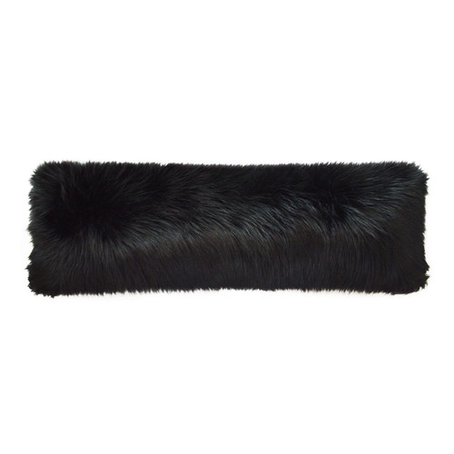 Fur Bolster Pillow - Black Fox