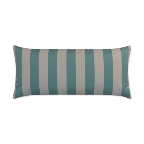 Outdoor Café Stripe Lumbar Pillow - Aqua