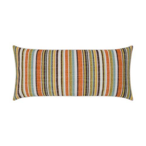 Outdoor Fancy Stripe Lumbar Pillow - Multi
