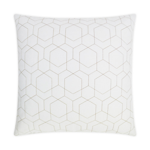 Outdoor Hex Quilt Pillow - White