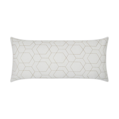 Outdoor Hex Quilt Lumbar Pillow - White