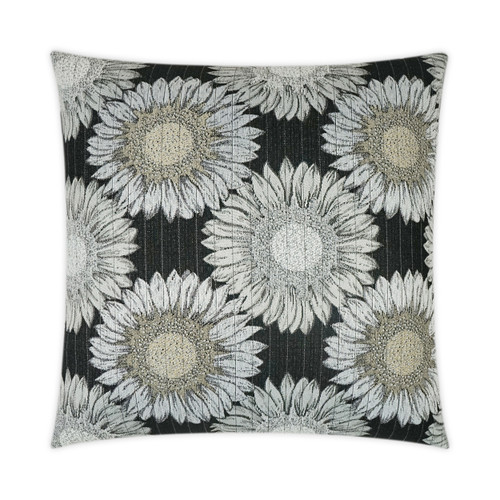 Outdoor Daisy Chain Pillow - Black