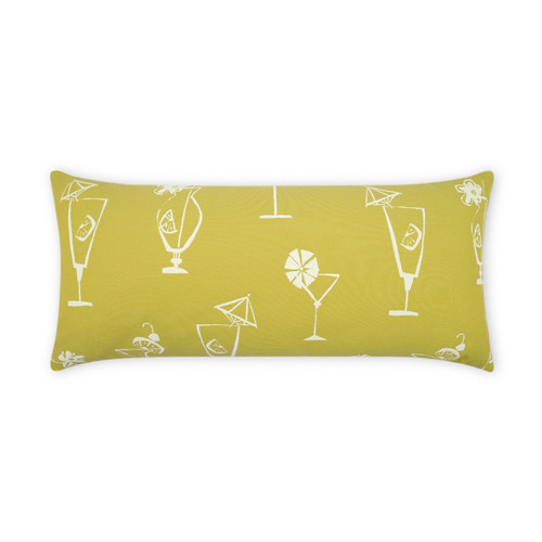 Outdoor Happy Hour Lumbar Pillow - Citron
