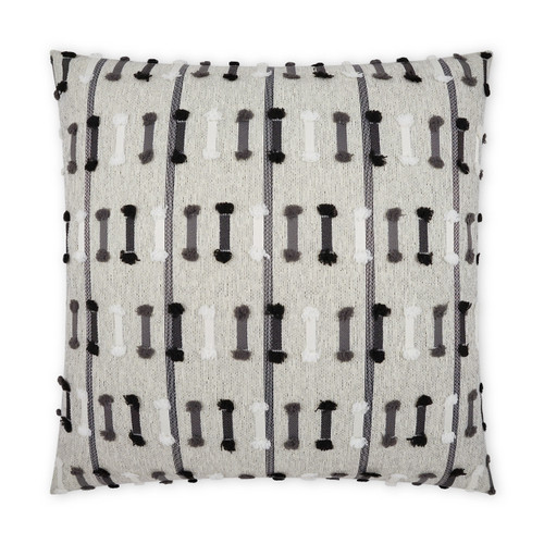 Outdoor Tassel Stripe Pillow - Grey