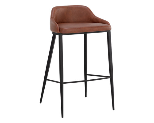 Astra Barstool - Black - Cinnamon Brown