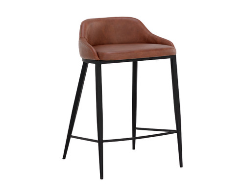 Astra Counter Stool - Black - Cinnamon Brown