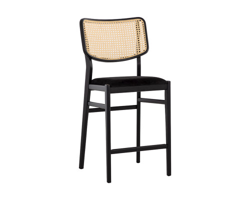 Annex Counter Stool - Velvet Black / Natural