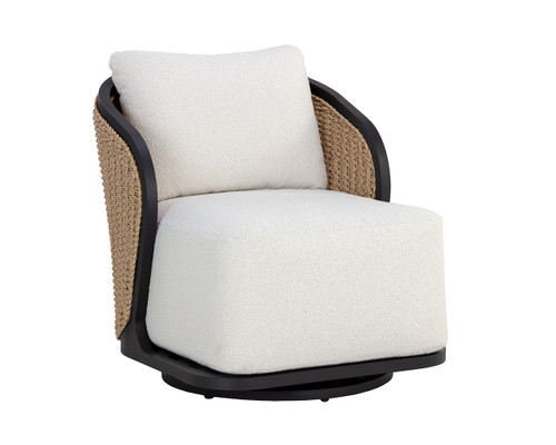Bora Swivel Lounge Chair - Louis Cream