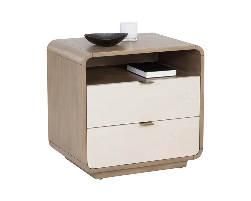 Kayden Nightstand - Oyster Shagreen