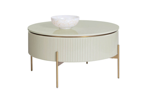 Paloma Lift Top Coffee Table - High Gloss Cream