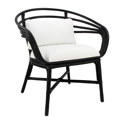 Arden Rounded Rattan Occasional Chair, Black