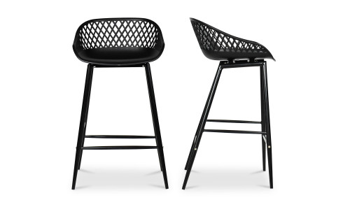 QX-1009-02 - Piazza Outdoor Counter Stool Black Set Of Two
