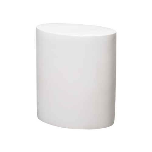 OVAL STOOL/TABLE, WHITE