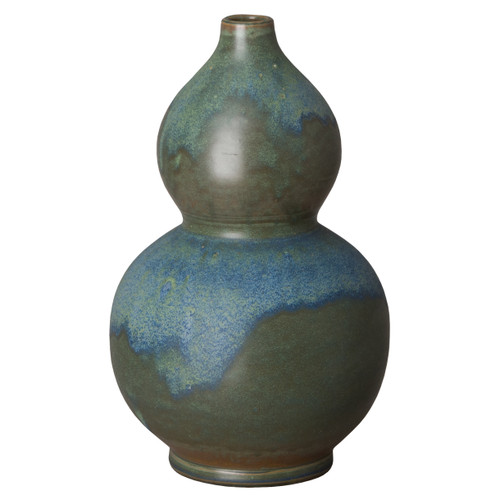 DOUBLE GOURD VASE, VERDIGRIS