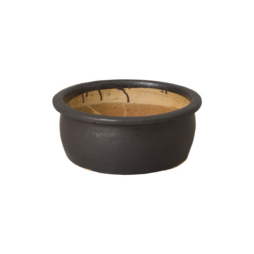 PLANTER WITH LIP, MATTE BLACK