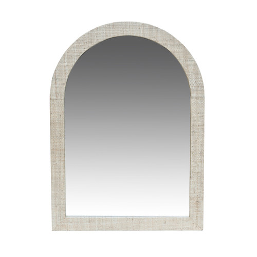 Gia Arched Raffia Frame Mirror, Natural