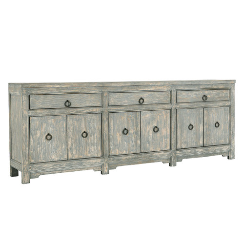 52004568 - Amherst Reclaimed Pine 3Dwr 6Dr Cabinet Timeworn Gray