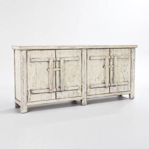 52003988 - Lagos Reclaimed Pine 4Dr Cabinet Antique White