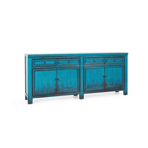 52003768 - Libbit Reclaimed Pine 4Dwr 4Dr Cabinet Antique Blue