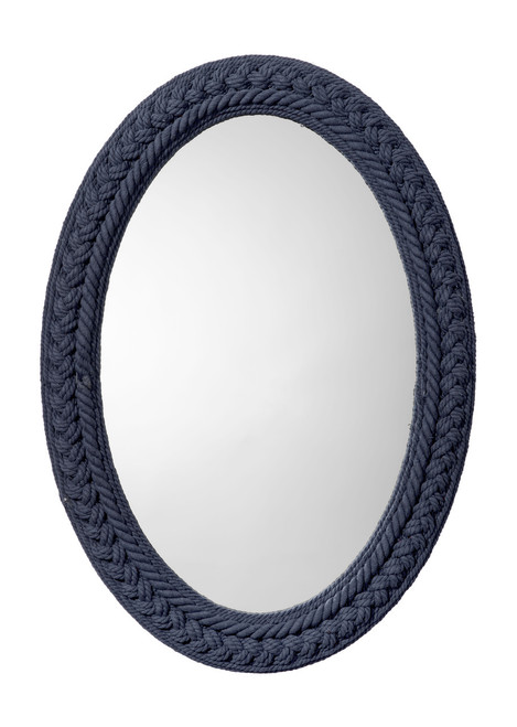 Club Cotton Rope Braided Oval Wall Mirror