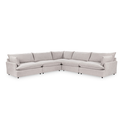 5308SC5EGR - Caplan Upholstered 5pc Modular Sectional Gray