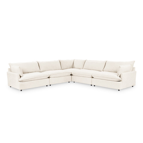 5308SC5EIV - Caplan Upholstered 5pc Modular Sectional Ivory