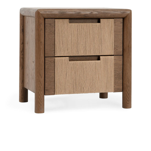 54003190 - Corda Oak Veneer 2Dwr Nightstand Nut Brown Natural