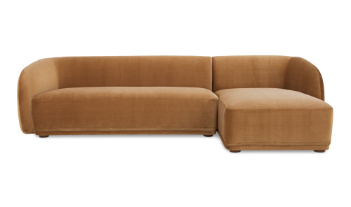 FO-1030-40-R-0 - Faye Right Sectional Tan Faux Mohair