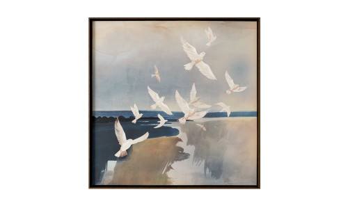 JQ-1044-37 - Flock Framed Painting Multicolor