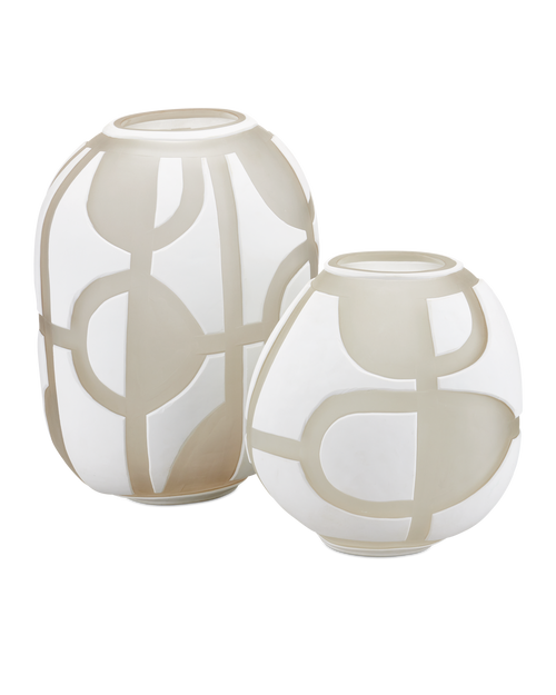 Art Decortif White Vase Set of 2