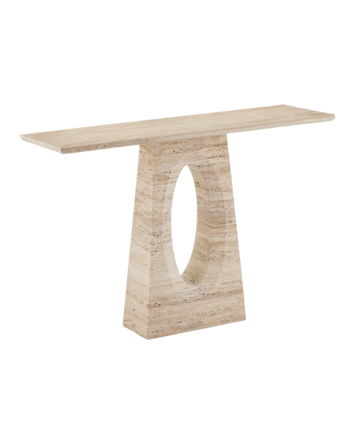 Demi Travertine Console Table