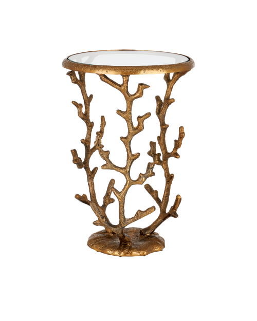 Coral Brass Accent Table