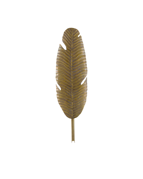 Tropical Brass Leaf Wall Sconce