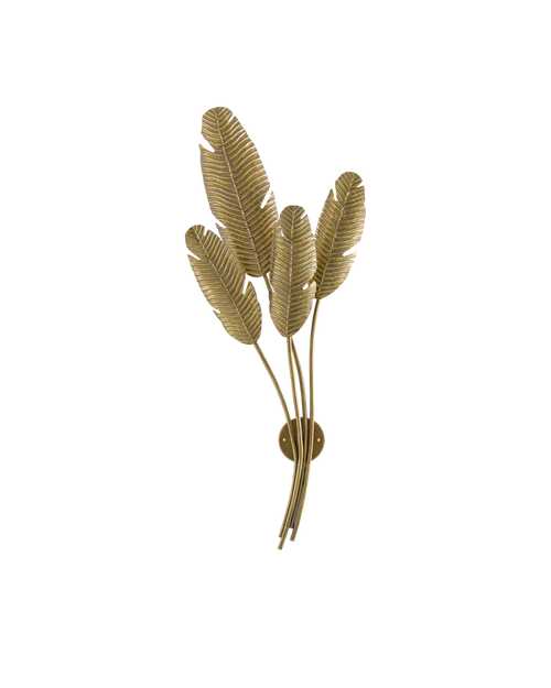 Tropical Brass Multi-Leaf Wall Sconce