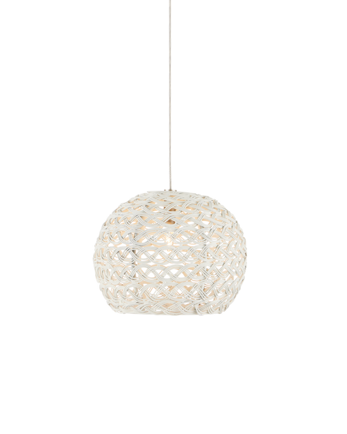 Piero White 1-Light Round Multi-Drop Pendant