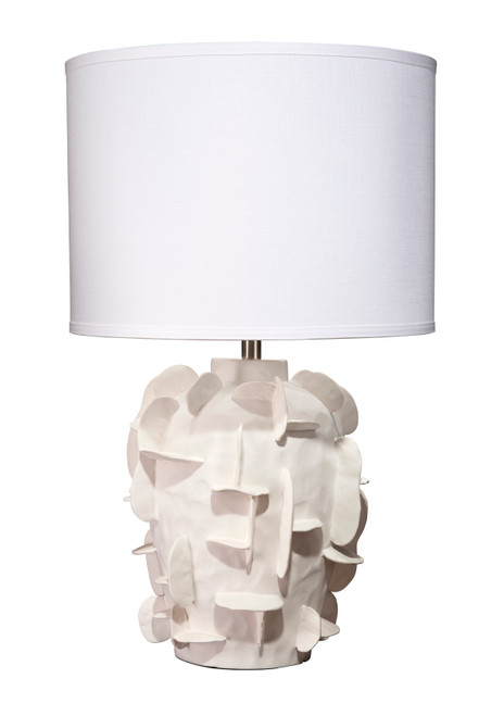 Helios Ceramic Table Lamp with Linen Shade, White