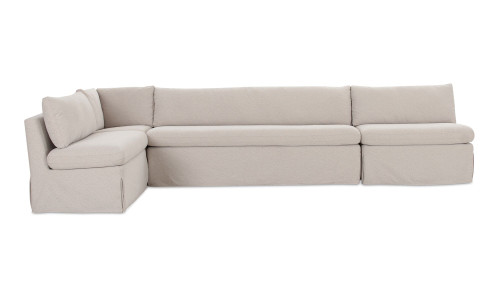 OA-1070-34 - Fable Slipcover Dining Banquette L Shape Beige 139 5 In